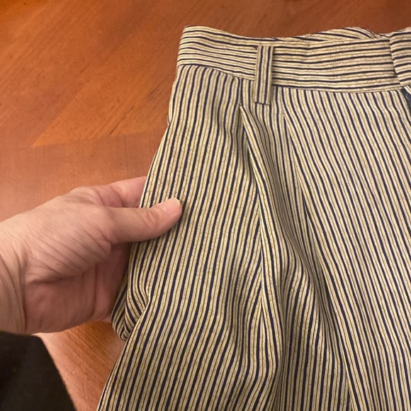 Vintage Linda Allard Ellen Tracy SIZE 6 Trousers Silk High Waist Wide Leg Stripe - Picture 6 of 12